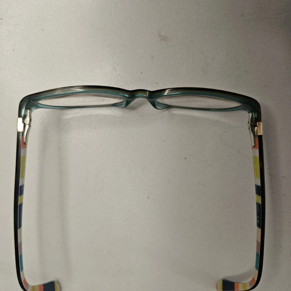 Kate‎ Spade Alvena 0X77 Teal Green Striped Oval Eyeglasses Frames 130mm Womens